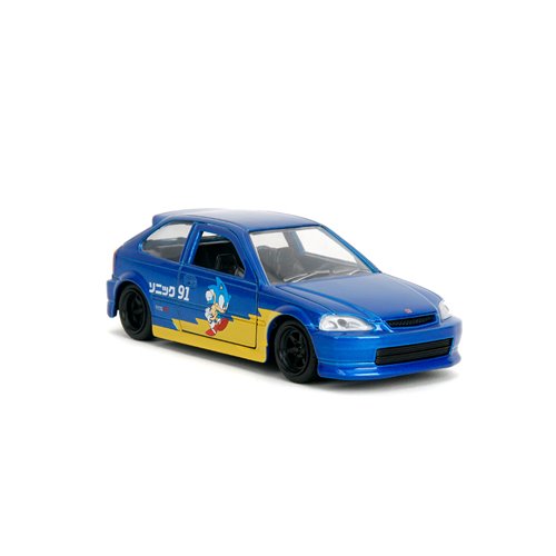 Hollywood Rides Sonic the Hedgehog Classic 1997 Honda Civic Type R 1:32 Scale Die-Cast Metal Vehicle