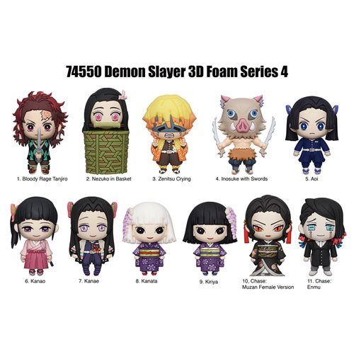 Demon Slayer Series 4 3D Foam Bag Clip Random 6-Pack