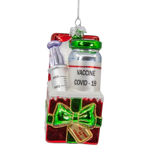 Covid Vaccine Gift Box 4 1/2-Inch Noble Gems Ornament