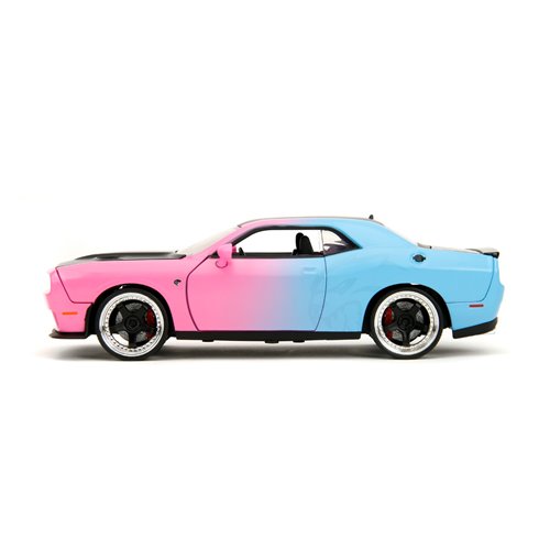 Pink Slips 2015 Dodge Challenger SRT Hellcat Pink and Blue Gradient 1:24 Scale Die-Cast Metal Vehicl
