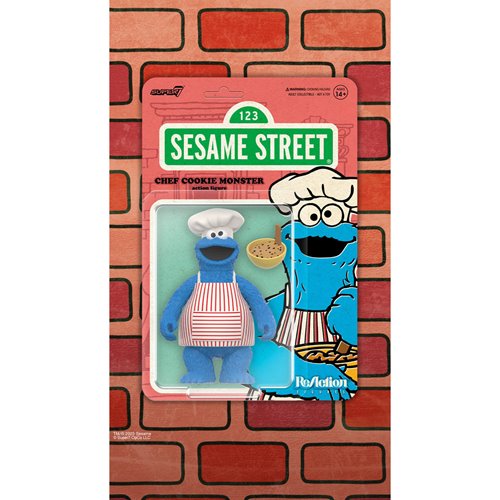Sesame Street Chef Cookie Monster 3 3/4-Inch ReAction Figure