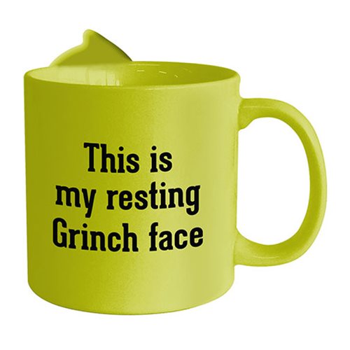 Dr. Seuss Grinchmas Resting Face 20 oz. Bas Relief Ceramic Mug