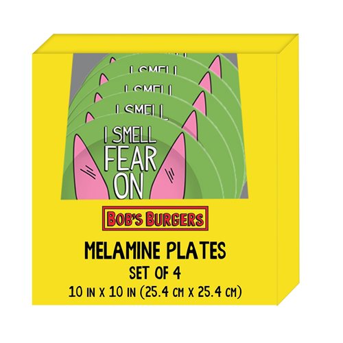 Bob's Burgers I Smell Fear 4-Piece Melamine Plate Set
