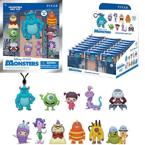 Monsters Inc. Series 76 3D Foam Bag Clip Display Case of 24