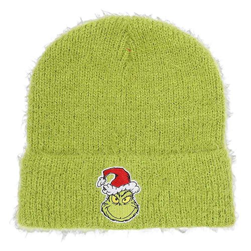Dr. Seuss The Grinch Fuzzy Cuff Beanie and Women's Crew Sock Set