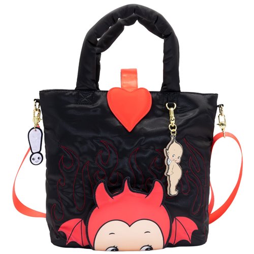 Kewpie Devil Puffy Tote Bag with Angel Acrylic Charm