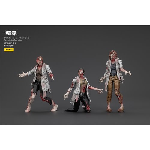 Joy Toy Dark Source Zombie Female Scientists 1:25 Scale Action Figure 3-Pack