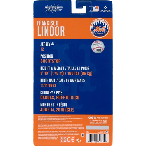 MLB McFarlane SportsPicks Wave 1 New York Mets Francisco Lindor 6-Inch Action Figure