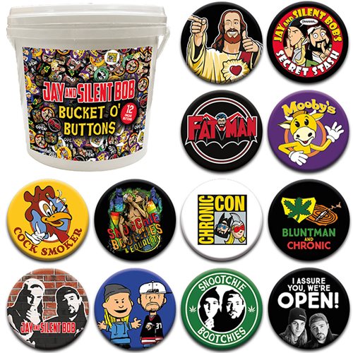 Jay and Silent Bob 144-Piece Bucket o' Buttons