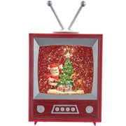 Rudolph with Santa Light-Up TV 8-Inch Musical Table Piece