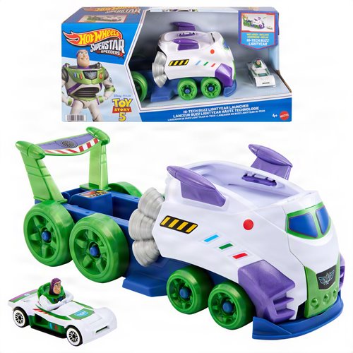 Hot Wheels Superstar Speeders Toy Story 5 Hi-Tech Buzz Lightyear Launcher