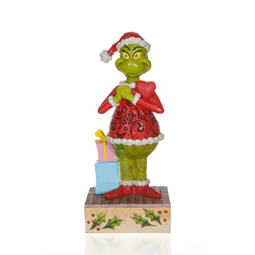Dr. Seuss The Grinch with Large Blinking Heart by Jim Shore Statue