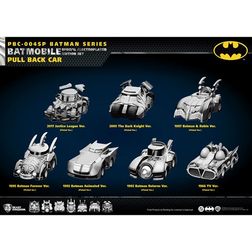 Batman Batmobile Special Electroplated Edition Pull Back Car Series PBC-004SP Vehicle Set of 7