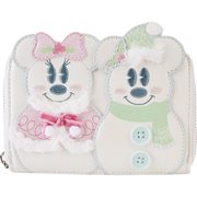 Mickey and Minnie Mouse Pastel Snowman Zip-Around Wallet