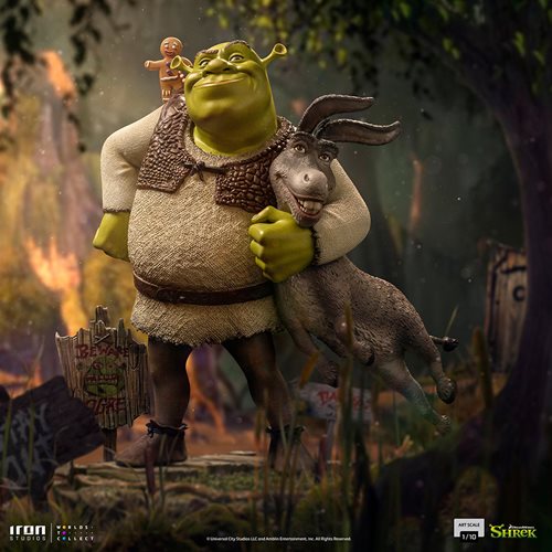 Shrek, Donkey, and the Gingerbread Man Deluxe Art 1:10 Scale Statue