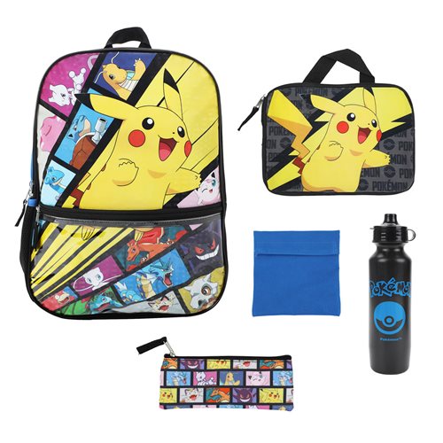 Pokemon Character Tiles Youth Backpack 5-Piece Set