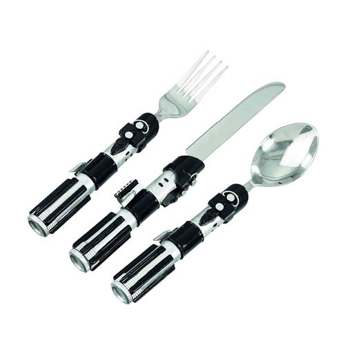Star Wars Underground Toys Darth Vader Lightsaber Handle Cutlery 3pc Set N  Stock for sale online