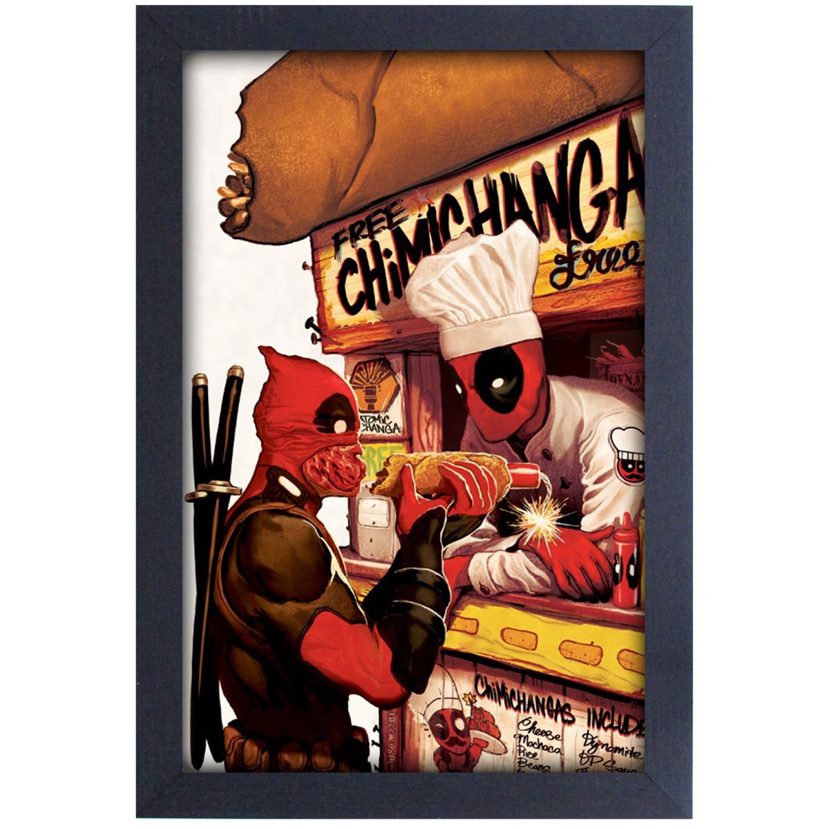 Deadpool 'chimichangas' A3 Art Print Signed Movie 