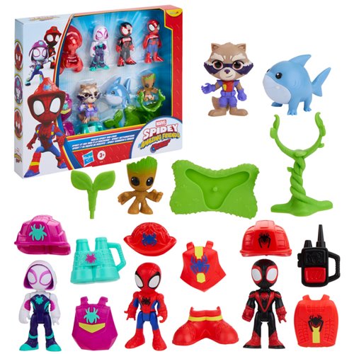 Spidey and his Amazing Friends Rescue-Webs Rescue Spidey and Crew Action Figure 6-Pack