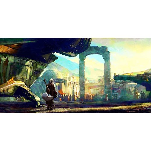 Star Wars: The Mandalorian The Delivery by Cliff Cramp Canvas Giclee Art Print