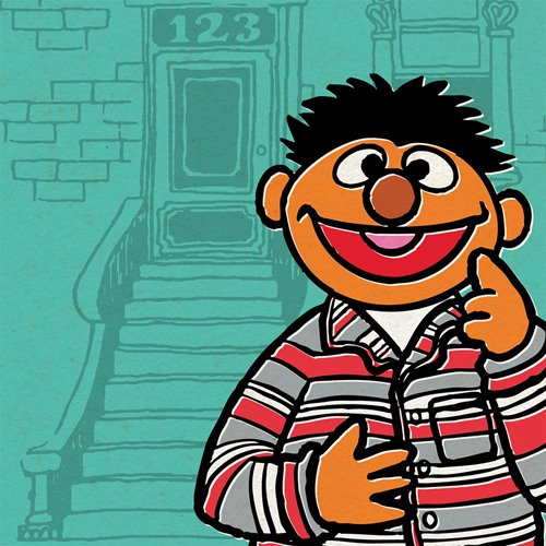 Sesame Street Ernie (Striped PJs) 3 3/4-Inch ReAction Figure