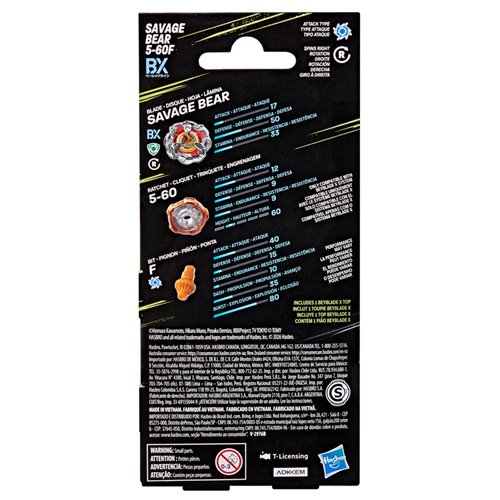 Beyblade X Savage Bear 5-60F BX Booster Pack Set