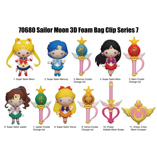Sailor Moon Series 7 3D Foam Bag Clip Display Case of 24