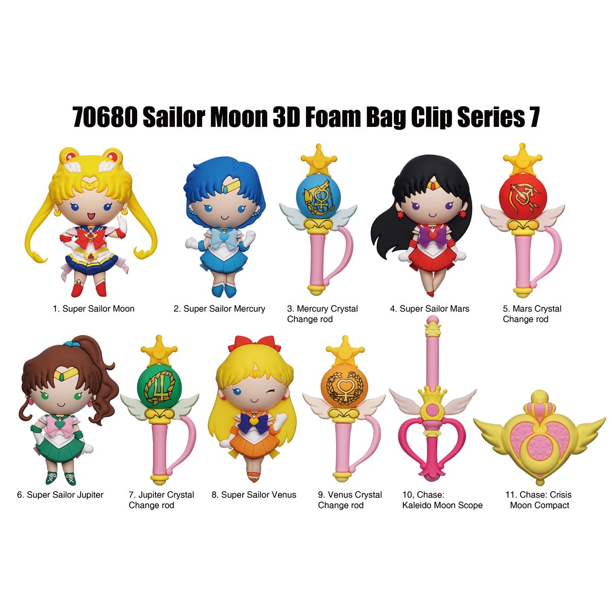 Naruto Series 6 3D Foam Bag Clip Random 6-Pack