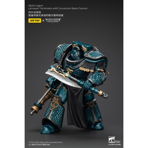 Joy Toy Warhammer The Horus Heresy Alpha Legion Lernaean Terminator with Conversion Beam Cannon 1:18