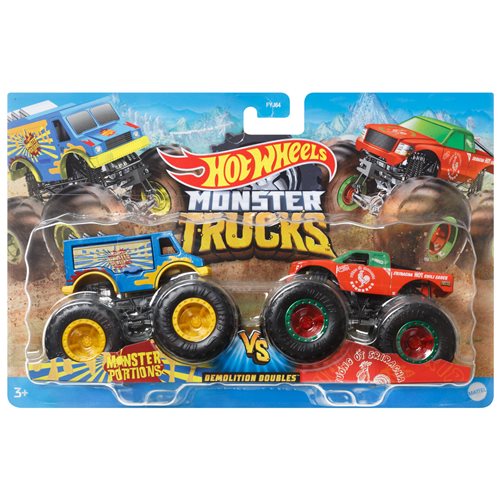 Hot Wheels Monster Trucks Demolition Doubles 1:64 Scale Mix 1 2-Pack Case of 12