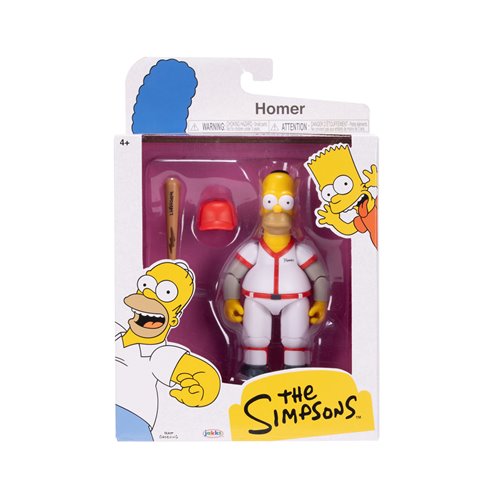 The Simpsons 5-Inch Wave 3 Baseball Homer with Bat and Removable Hat Action Figure