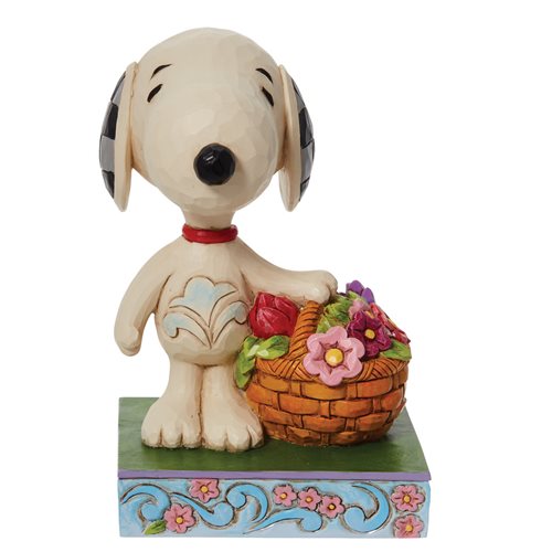 Peanuts Snoopy Basket of Tulips by Jim Shore Statue