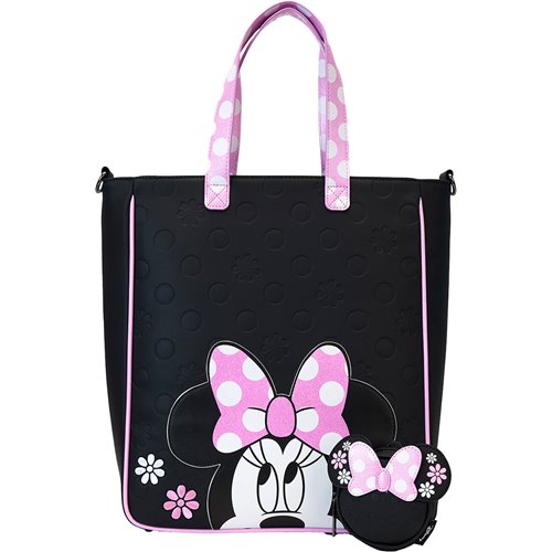 Minnie Mouse Floral Rock The Dots Tote Bag With Coin Bag