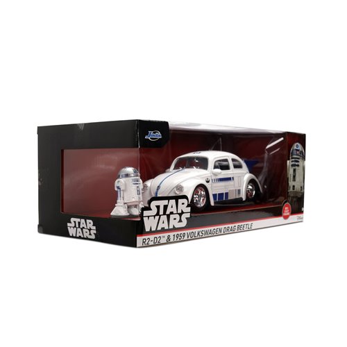 Hollywood Rides Star Wars 1959 Volkswagen Drag Beetle 1:24 Scale Die-Cast Metal Vehicle with R2-D2 F