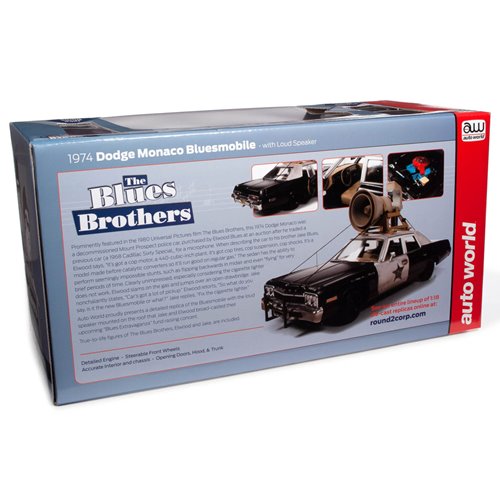 Blues Brothers 1974 Dodge Monaco Police Pursuit 1:18 Scale Die-Cast Metal Vehicle with Figures