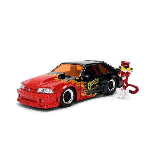 Hollywood Rides Cheetos Flamin' Hot 1989 Ford Mustang GT 1:24 Scale Die-Cast Metal Vehicle with Ches