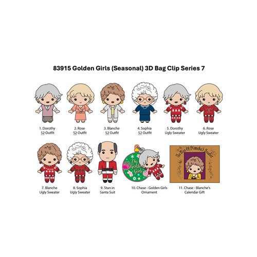 Golden Girls Series 7 3D Foam Bag Clip Display Case of 24