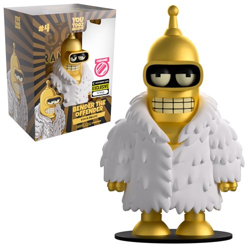 Futurama Collection Bender the Offender Gold Chrome Version Vinyl Figure - Entertainment Earth Exclu