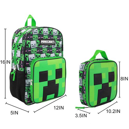 Minecraft Creeper Youth Backpack Set