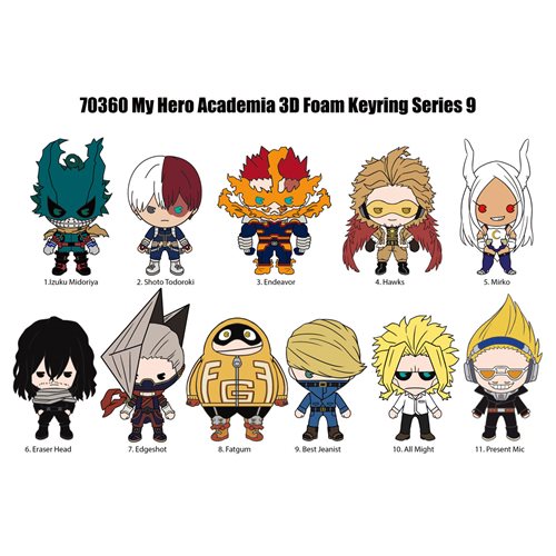 My Hero Academia Series 9 3D Foam Bag Clip Display Case of 24