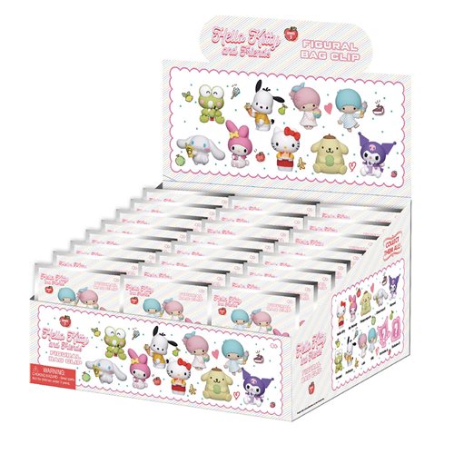 Hello Kitty and Friends Series 5 3D Foam Bag Clip Display Case of 24