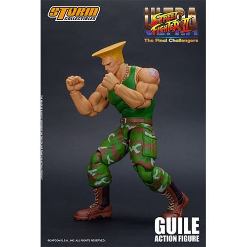 12 Inch Poseable Street fighter Colonel Guile Special Forces Commander New