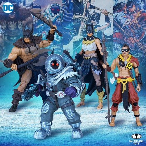 Batman Fighting the Frozen Page Punchers Wave 4 7-Inch Scale Action Figure with Comic Book Case of 6