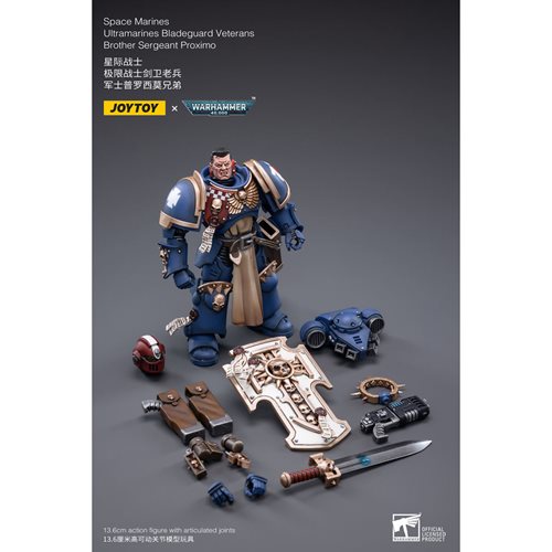 Joy Toy Warhammer 40,000 Ultramarines Bladeguard Veterans Brother Sergeant Proximo 1:18 Scale Action
