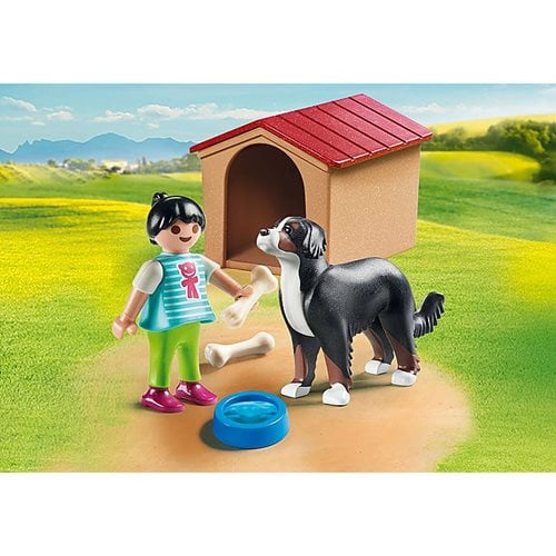 Playmobil 70136 Farm Dog with Doghouse Playset