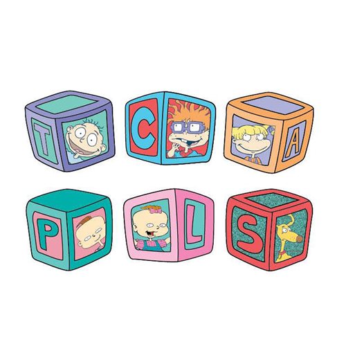 Rugrats Alphabet Blocks Random Blind-Box Enamel Pin 12-Piece Display Tray