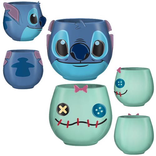 Lilo and Stitch Scrump and Stitch Mini Ceramic Sculpted Cup Set of 2
