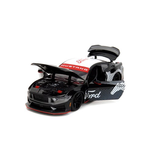 Bigtime Muscle 2024 Ford Mustang Dark Horse Glossy Black 1:24 Scale Die-Cast Metal Vehicle