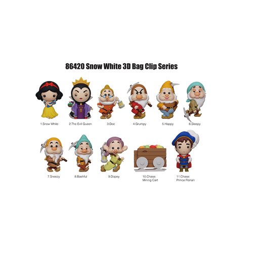 Snow White Classic Series 66 3D Foam Bag Clip Display Case of 24