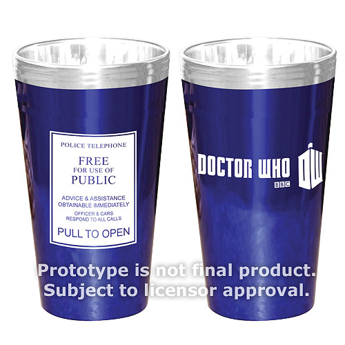 Doctor Who TARDIS Police Sign - 16 oz. Glass Set of 2